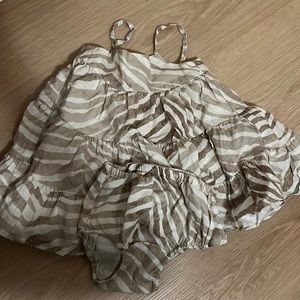 Baby linen tiered dress